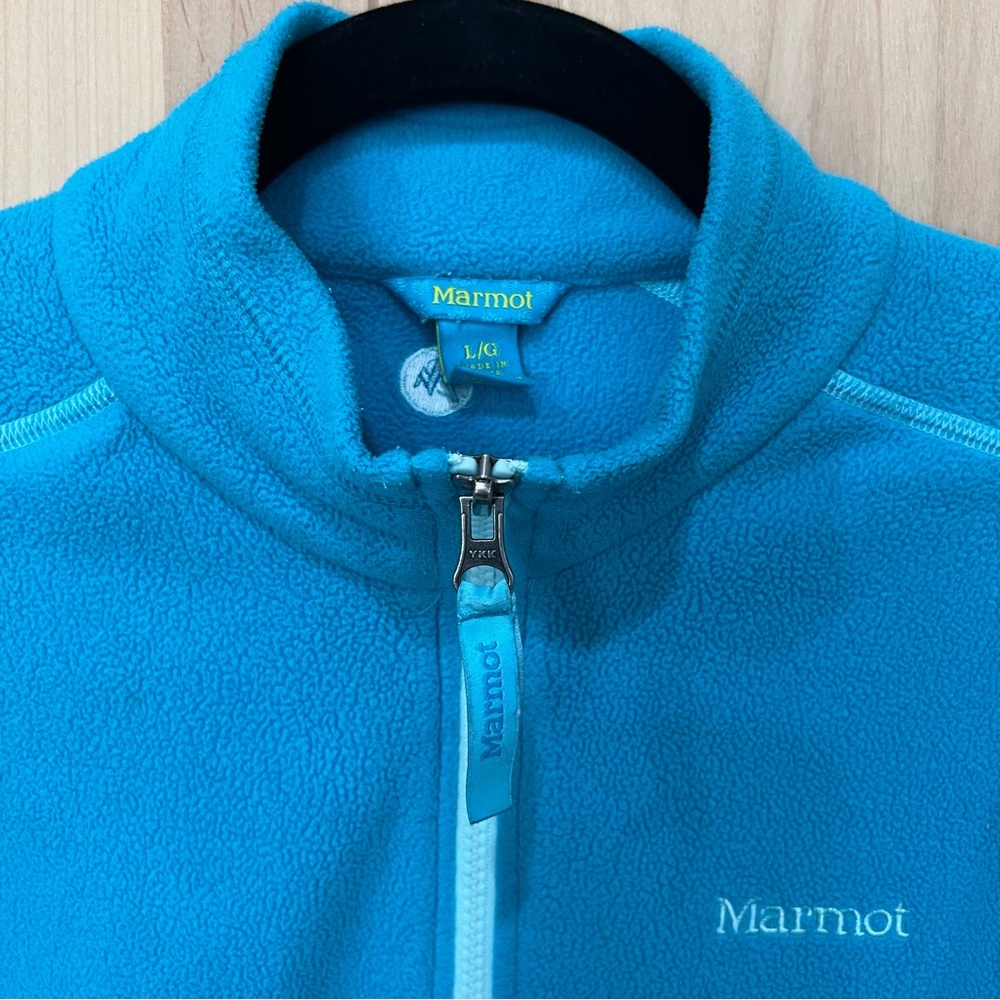Marmot Fleece Zip Up Jacket Girls Size Large Blue - Picture 3 of 13